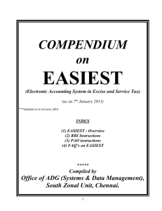 Compendium on EASIEST - Central Board of Excise and Customs