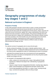 National Curriculum - Geography key stages 1 to 2