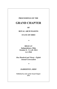 Disc 1 - Grand Chapter Royal Arch Masons of Ohio