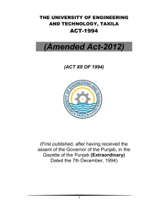 Amended Act-2012 - University of Engineering and Technology, Taxila