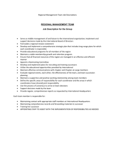 Regional Management Team Job Descriptions REGIONAL