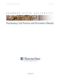 PCard Manual - Shawnee State University