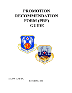 promotion recommendation form (prf)