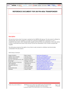 Reference Document for 300 PIN 40Gb Transponder