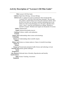 Activity Description of "Lorenzo's Oil Film Guide" - Copley