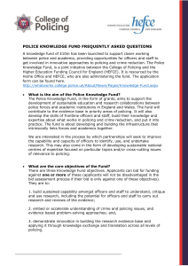 POLICE KNOWLEDGE FUND FREQUENTLY ASKED QUESTIONS