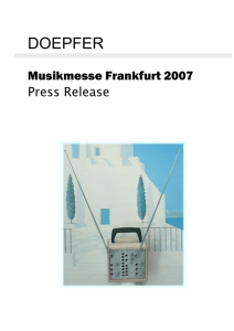 Press Release Musikmesse Frankfurt 2007
