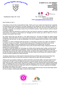 Year 3 Curriculum Letter Spring 2015