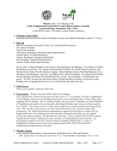 PNC General Assembly May Meeting Minutes (5-1-13