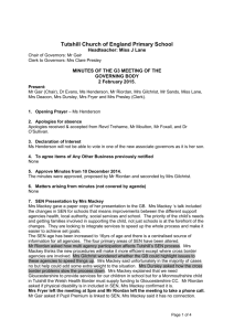 Minutes of Feb 2015 governor's meeting