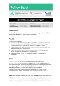 Fraud Risk Management Policy