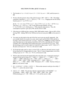 SOLUTIONS TO 100A, QUIZ 3