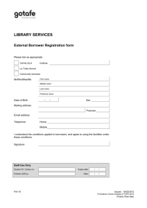 External borrower registration form