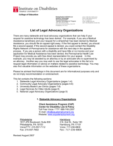 List of Advocacy Organizations