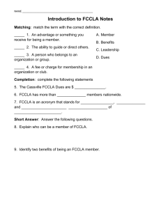Introduction to FCCLA Notes
