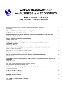 WSEAS TRANSACTIONS on BUSINESS and ECONOMICS, April