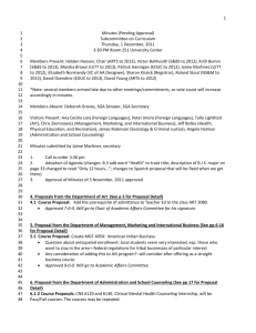 1 Final Draft Agenda Minutes (Pending Approval) Subcommittee on