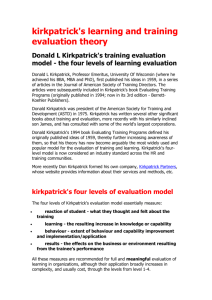 Kirkpatrick Evaluation Model Paper ( DOC 50k)