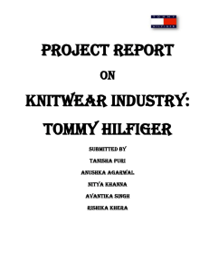 PROJECT REPORT ON KNITWEAR INDUSTRY: TOMMY HILFIGER
