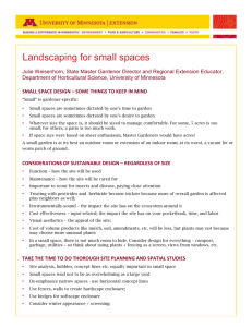 Handout – Landscaping for small spaces