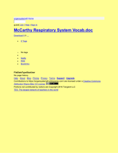 organsystems6 - McCarthy Respiratory System Vocab