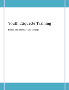 Youth Etiquette Training