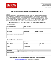 Application for Animal Use - NC State Veterinary Hospital