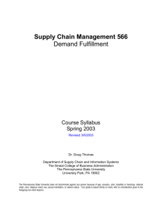 Supply Chain Management (BA566)
