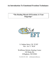 Professional Emotional Freedom Techniques (EFT