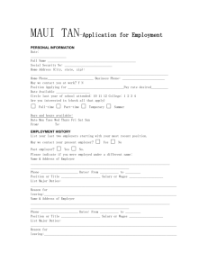MAUI TAN-Application for Employment