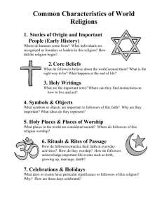 Common Characteristics of World Religions