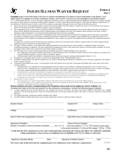 Form 4 - Injury/Illness Waiver Request