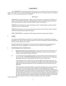 Merchant Agreement form - University of Cincinnati