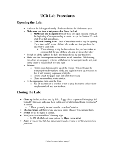 UCit Lab Procedures - UCIT Computer Labs