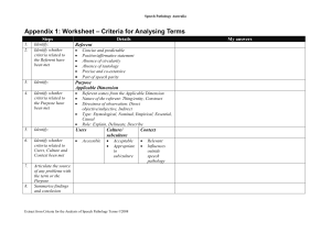 Appendix 1: Worksheet – Criteria for Analysing Terms