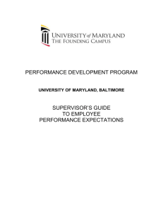 Supervisor's Guide DOC - University of Maryland, Baltimore