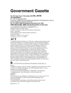 Amendment - Skills Development Act