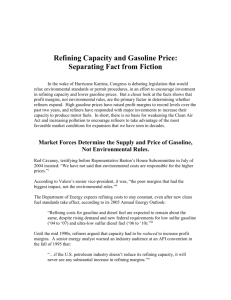 Refining Capacity and Gasoline Price
