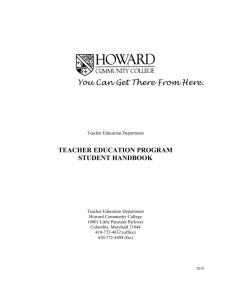 teacher education program - Howard Community College