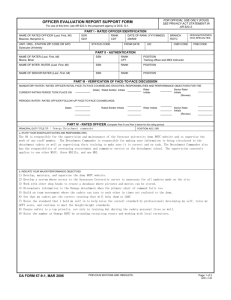 OFFICER EVALUATION REPORT SUPPORT FORM