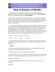 Heat of Solution of NH4NO3