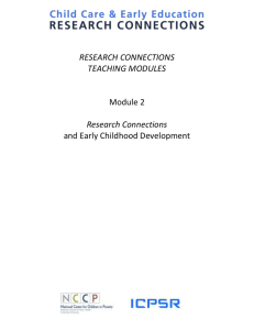 RESEARCH CONNECTIONS - Child Care and Early Education