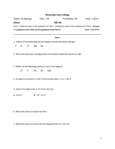 Riverside City College Chem 1A (Spring) Test – 03 Full Marks: 35