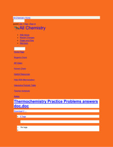 All Chemistry - Thermochemistry Practice Problems answers doc