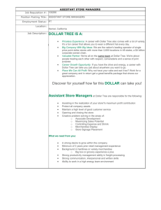 dollar tree assistant store managers
