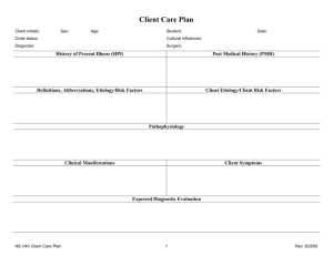 Client Care Plan - Ventura College
