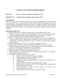 SANE Job Description - Sexual Assault Forensic Examiner