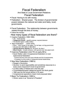 How many types of fiscal federalism are there?