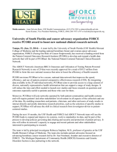 FORCE and University of South Florida Receive PCORI Award to