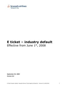 E ticket – industry default